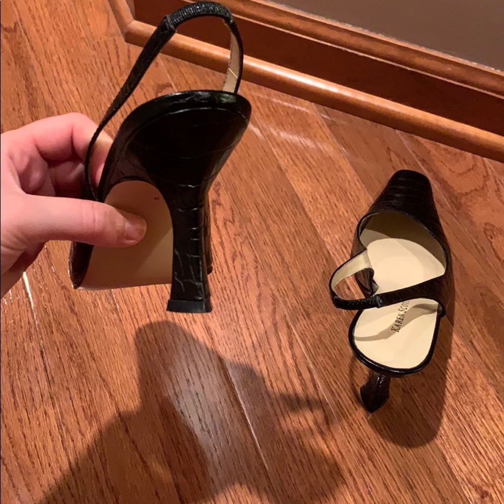 Karen Scott black snakeskin slingback pump heels 6 - Picture 4 of 7